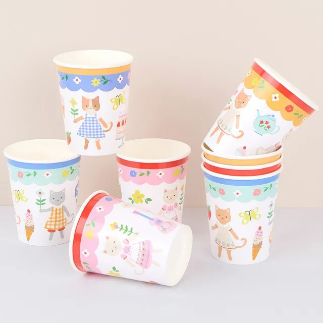 Meri Meri Kitten Club bicchieri carta 8 pezzi gattini