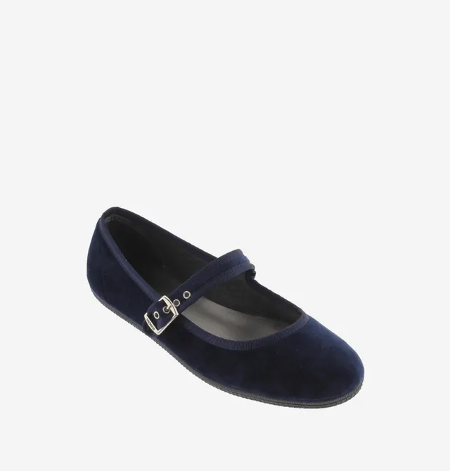 Victoria ballerine velluto bambina blu marino