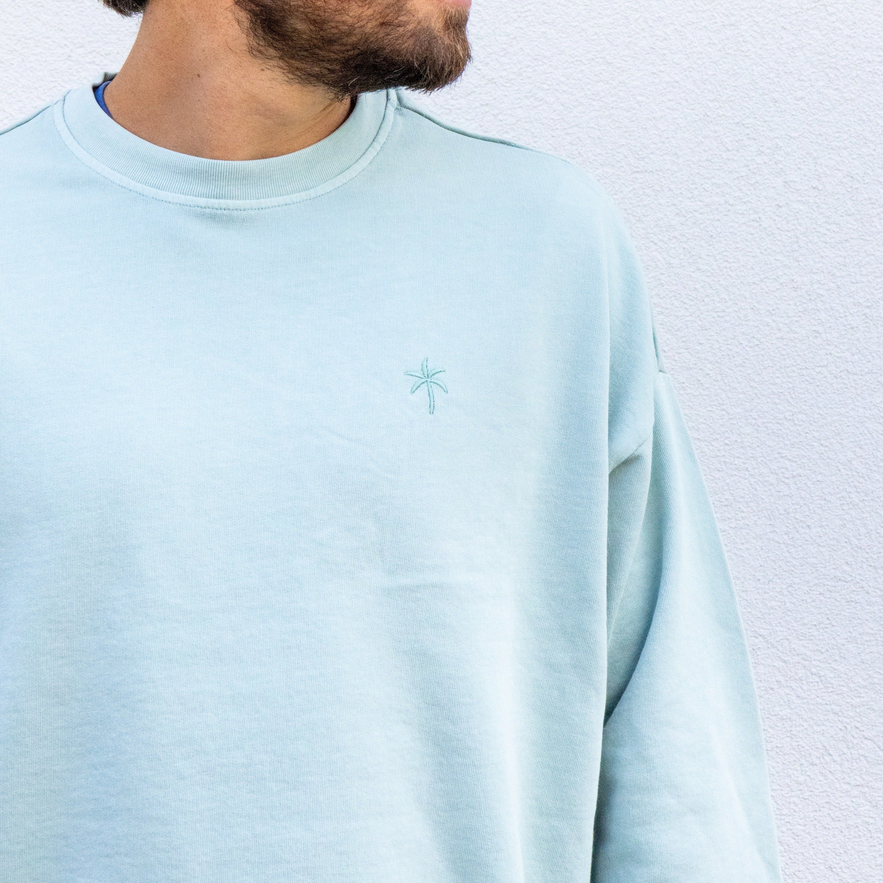 Ella and Rapha Palmtree felpa uomo blu loose cotone
