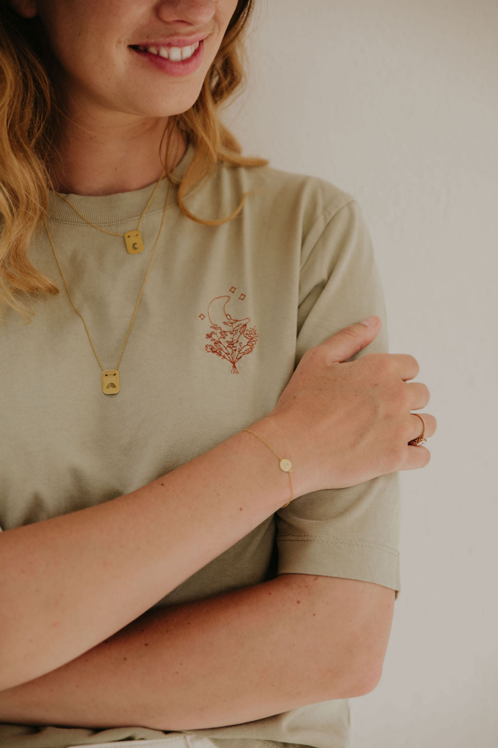 Ella and Rapha To The Moon bracciale oro donna argento