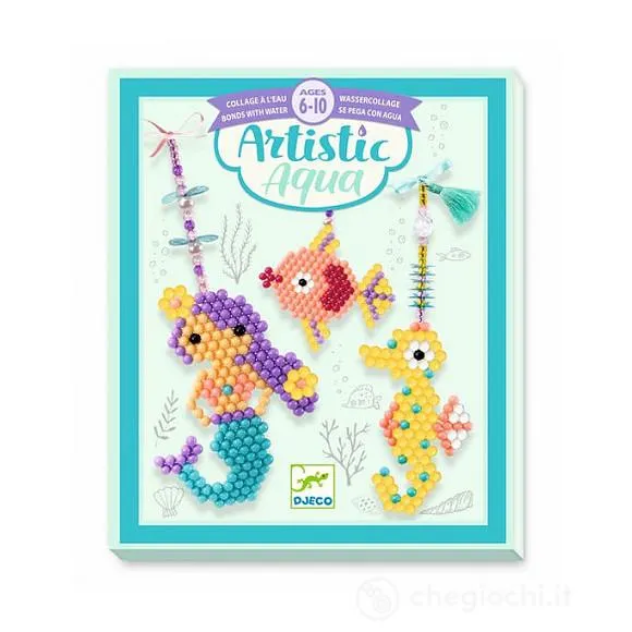 Djeco Sea Charm kit perline acqua 3 ciondoli sirena