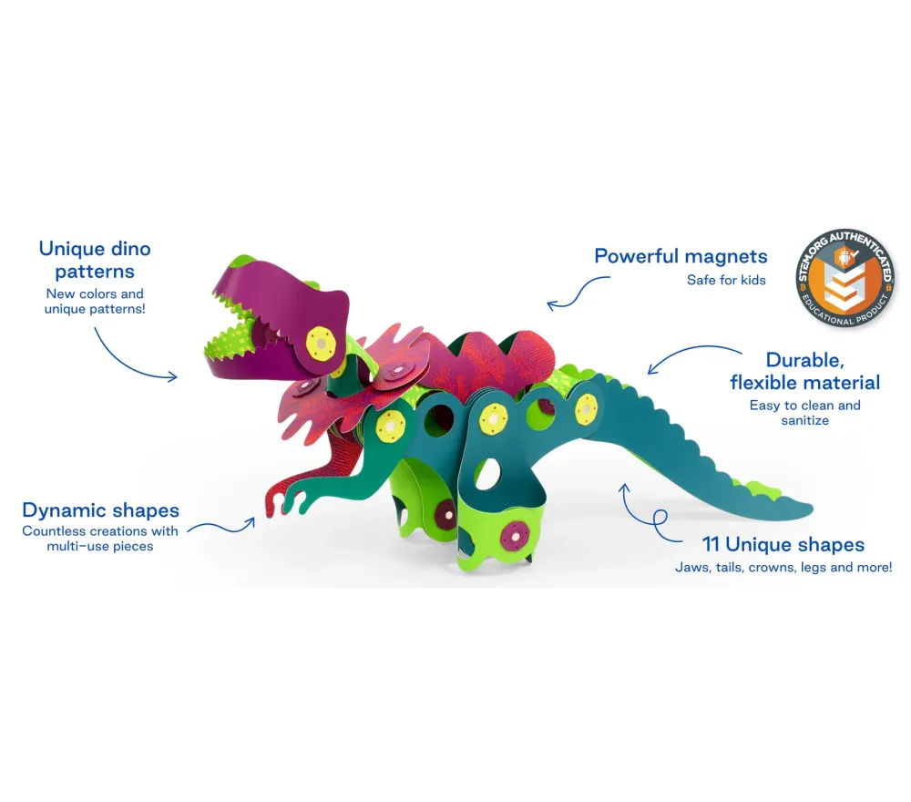 Clixo Dino Discovery Gioco Magnetico 22 Pezzi Dinosauri