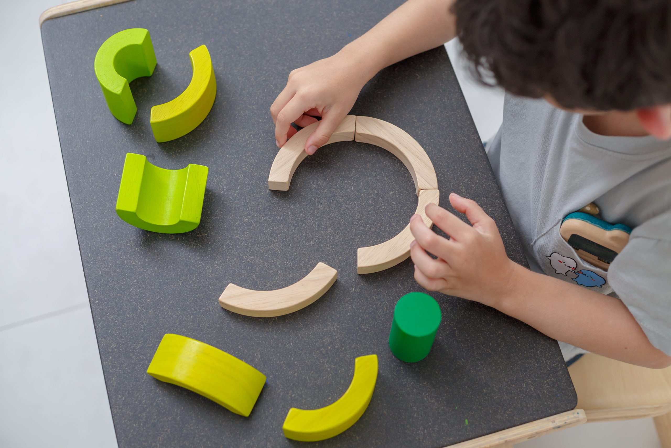 Plan Toys Curve Blocks gioco logico legno bambini