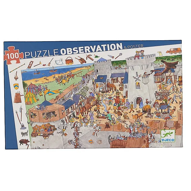 Djeco Il Castello puzzle osservazione 100 pezzi poster