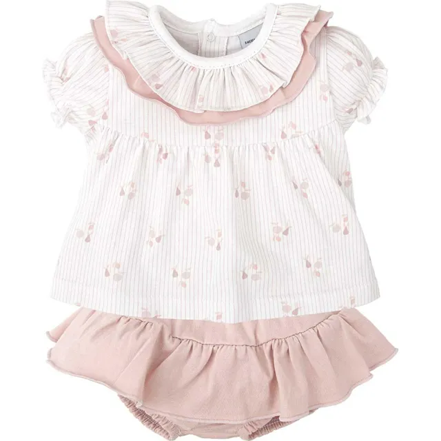 Babidu completo neonata 24 mesi rosa floreale cotone
