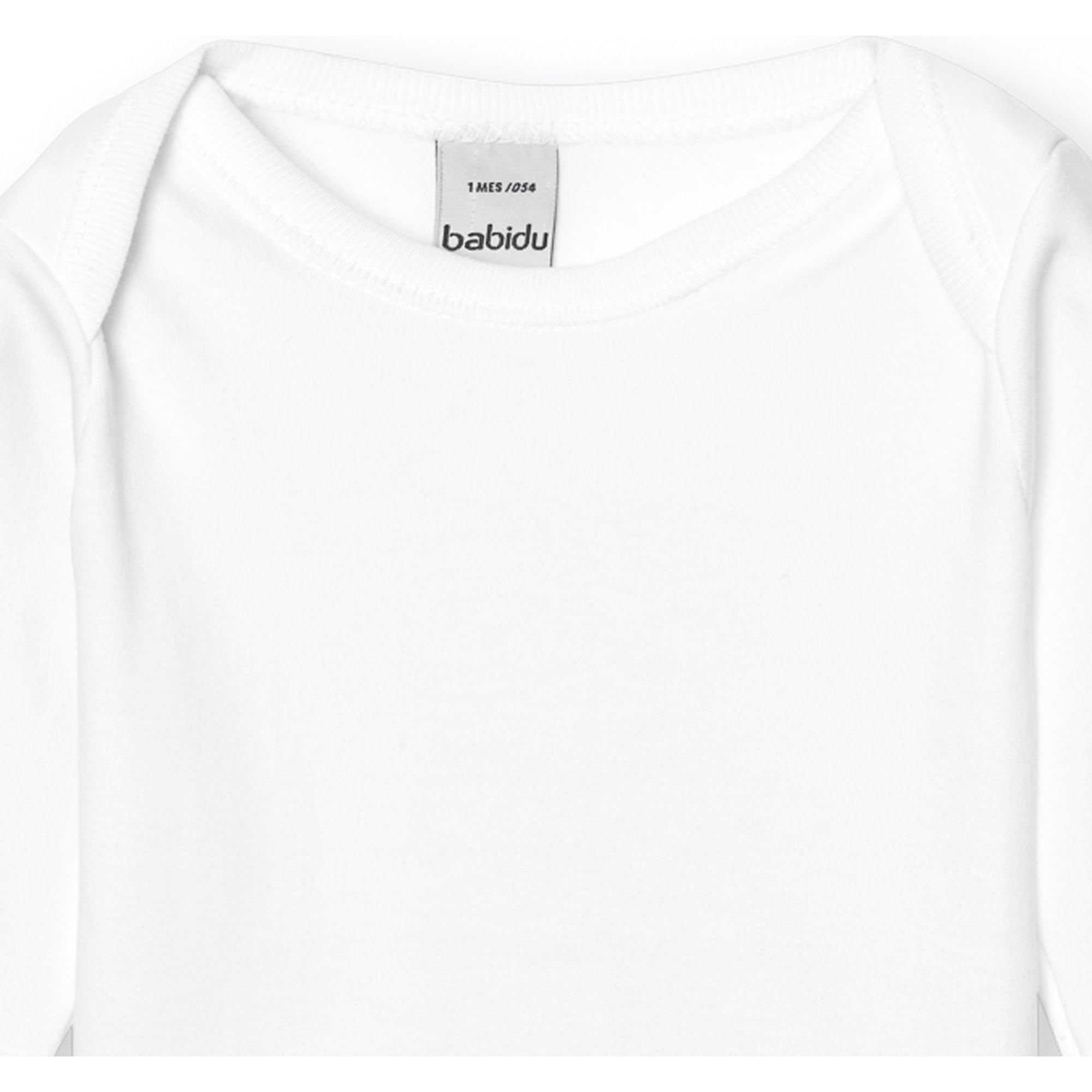 Babidu Body manica lunga collo americano bianco 9-12 mesi cotone