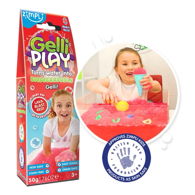 Zimpli Kids Gelli Play polvere bagno rossa 50 g