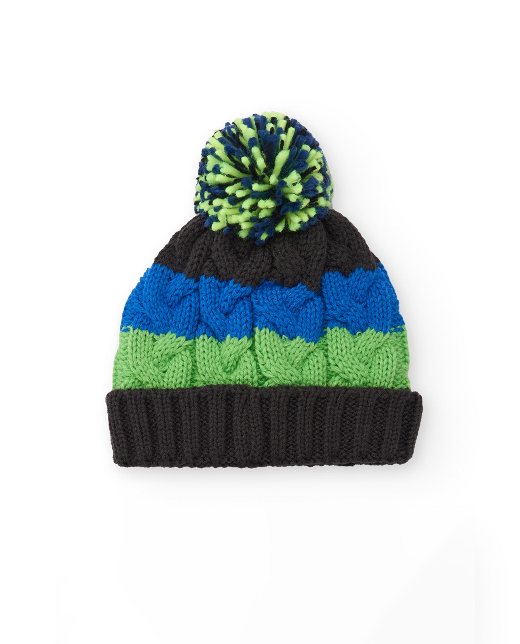 Tuc Tuc cappello bambino pompon righe grigio scuro