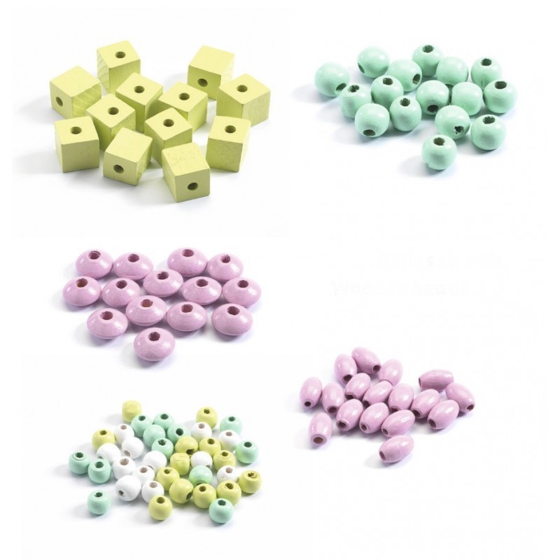 Djeco Flowers and Foliage Kit Perline Legno 450 Pezzi