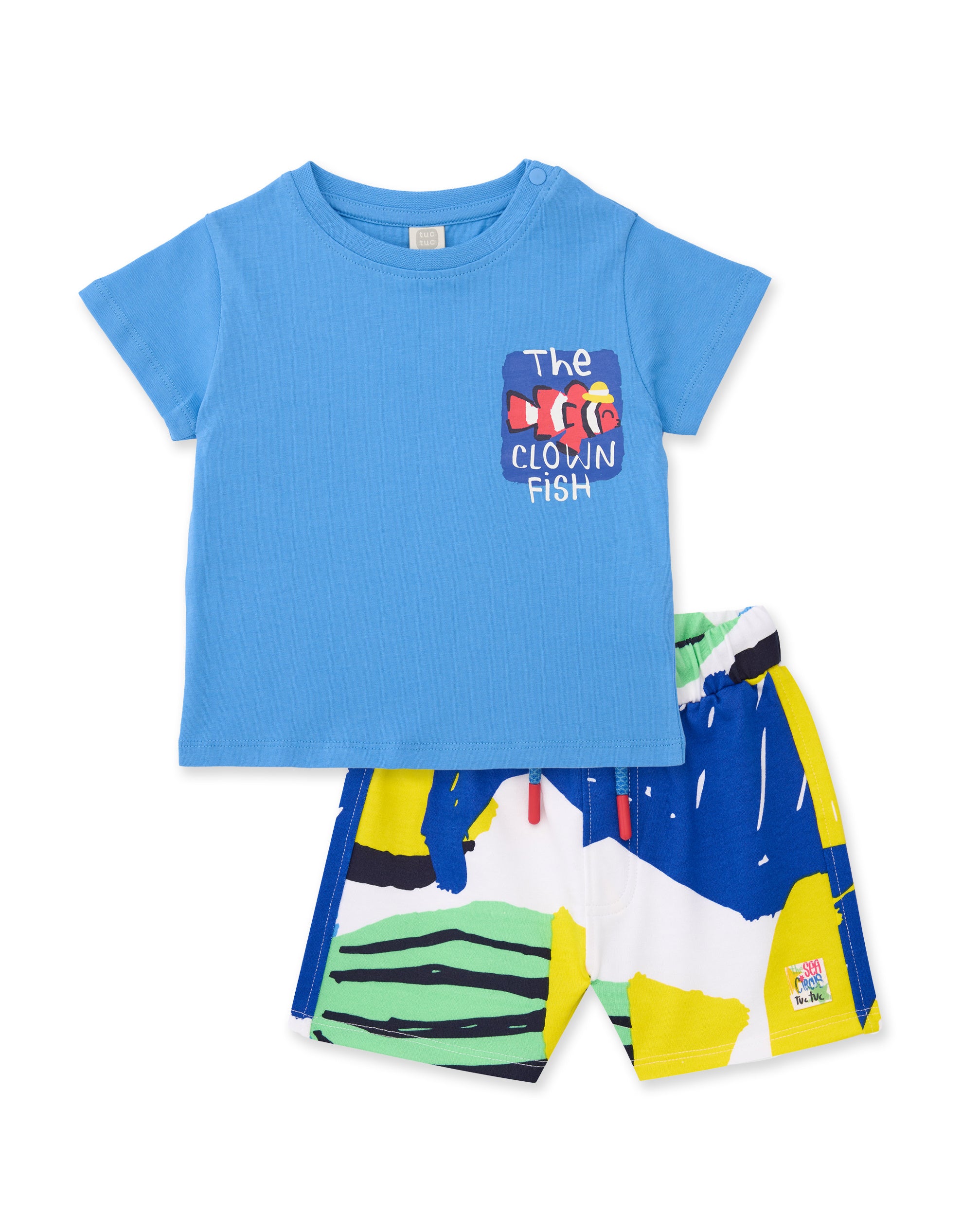 Tuc Tuc completo bimbo maglia pesce pagliaccio blu
