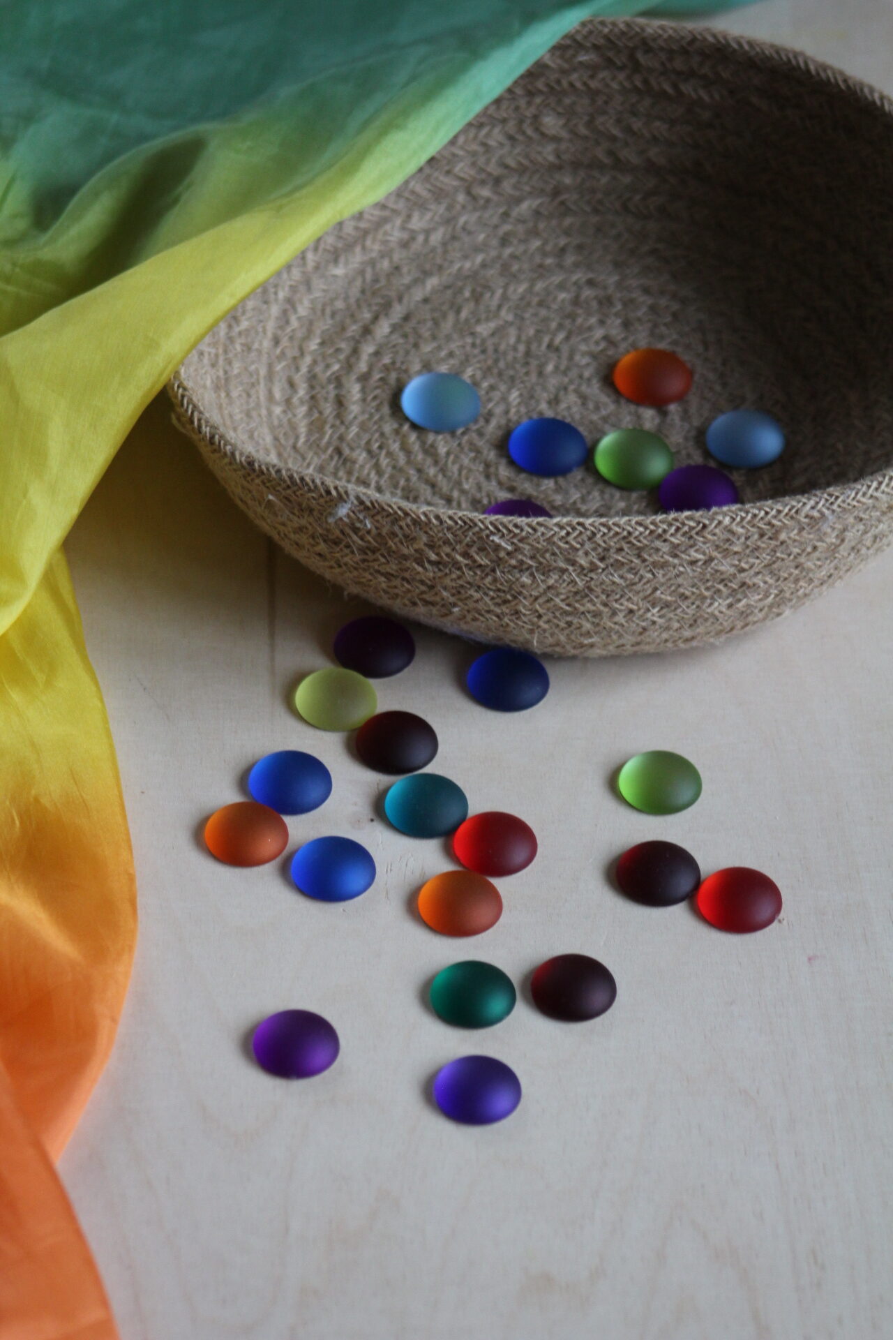 Bauspiel 60 pietre opache arcobaleno acrilico 2,2 cm