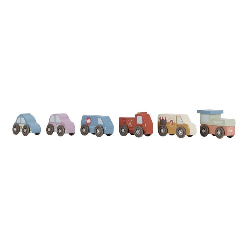Little Dutch torre impilabile cubi cartone macchinine 6 pezzi