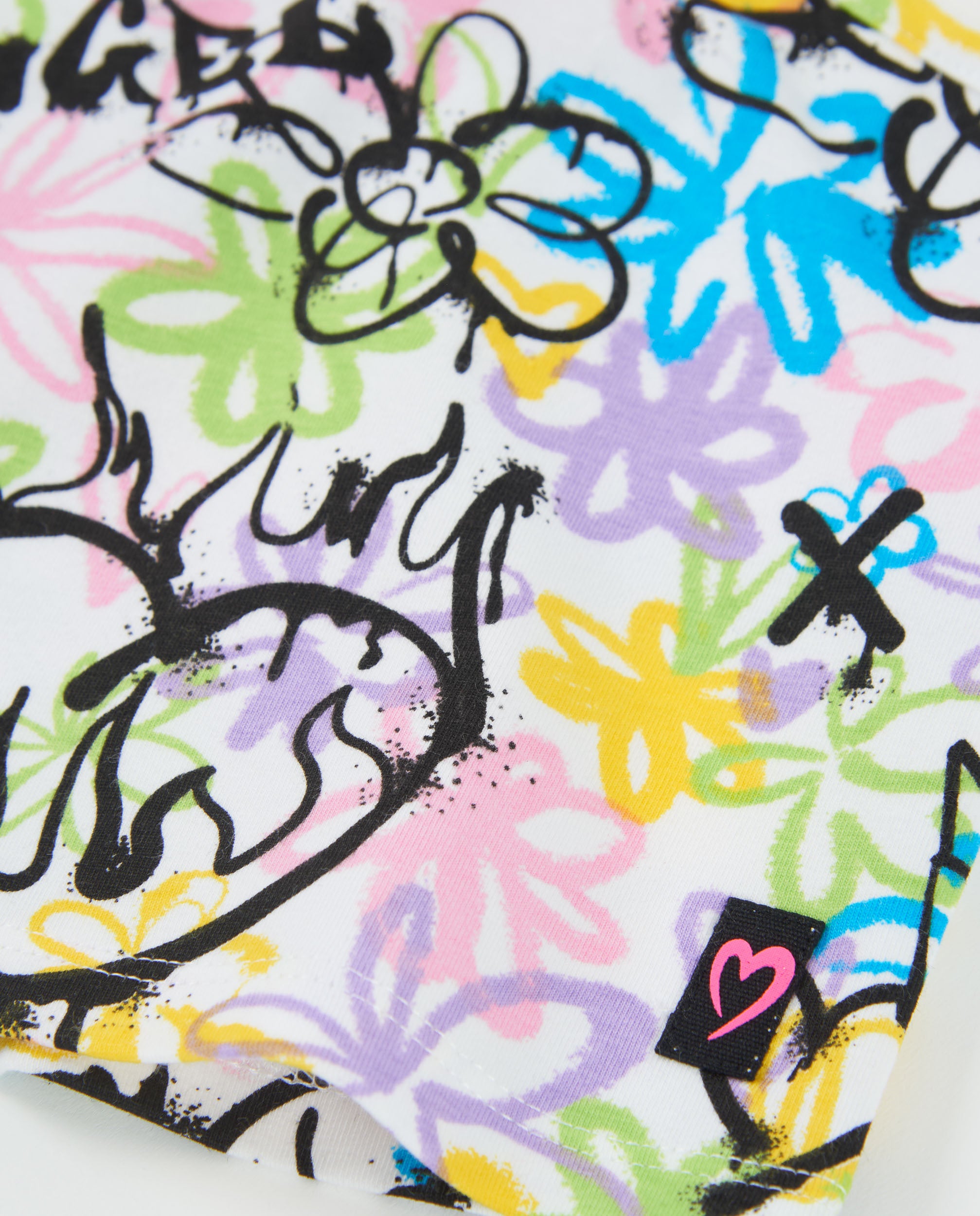 Tuc Tuc top bambina bianco stampa graffiti spalline