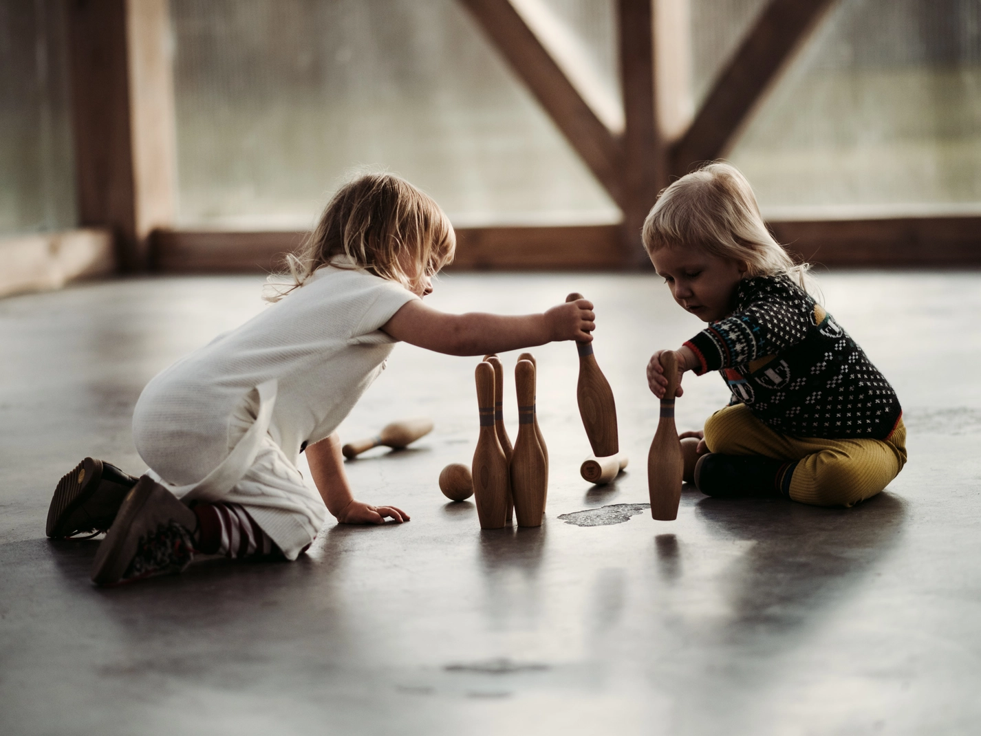 Wooden Story Bowling set gioco legno bambini