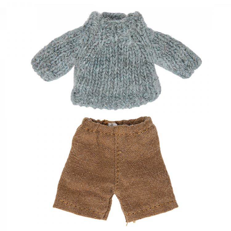 Maileg Big Brother topo set abiti a maglia cotone