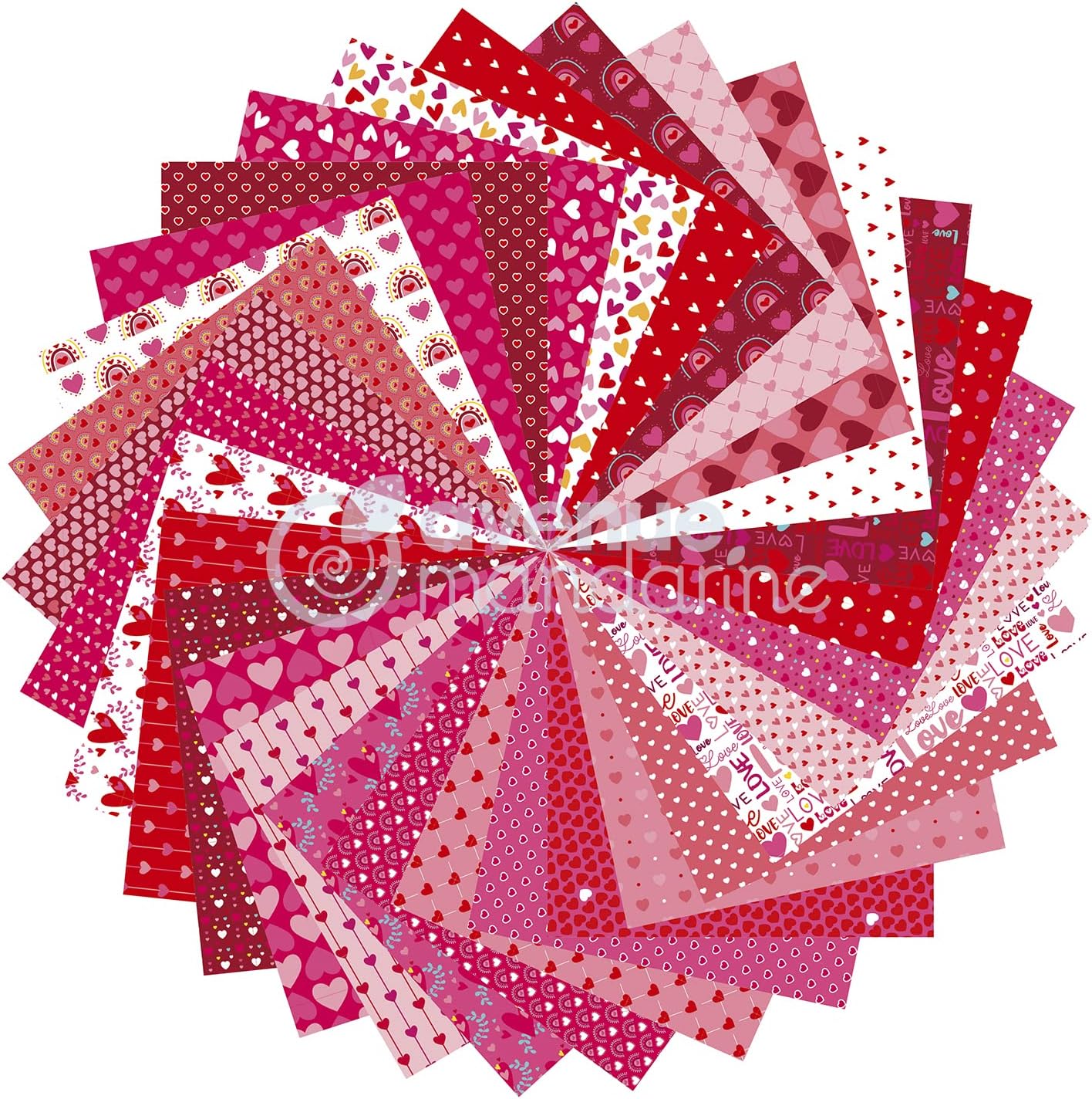 Avenue Mandarine Love carta origami 20x20 60 fogli + adesivi
