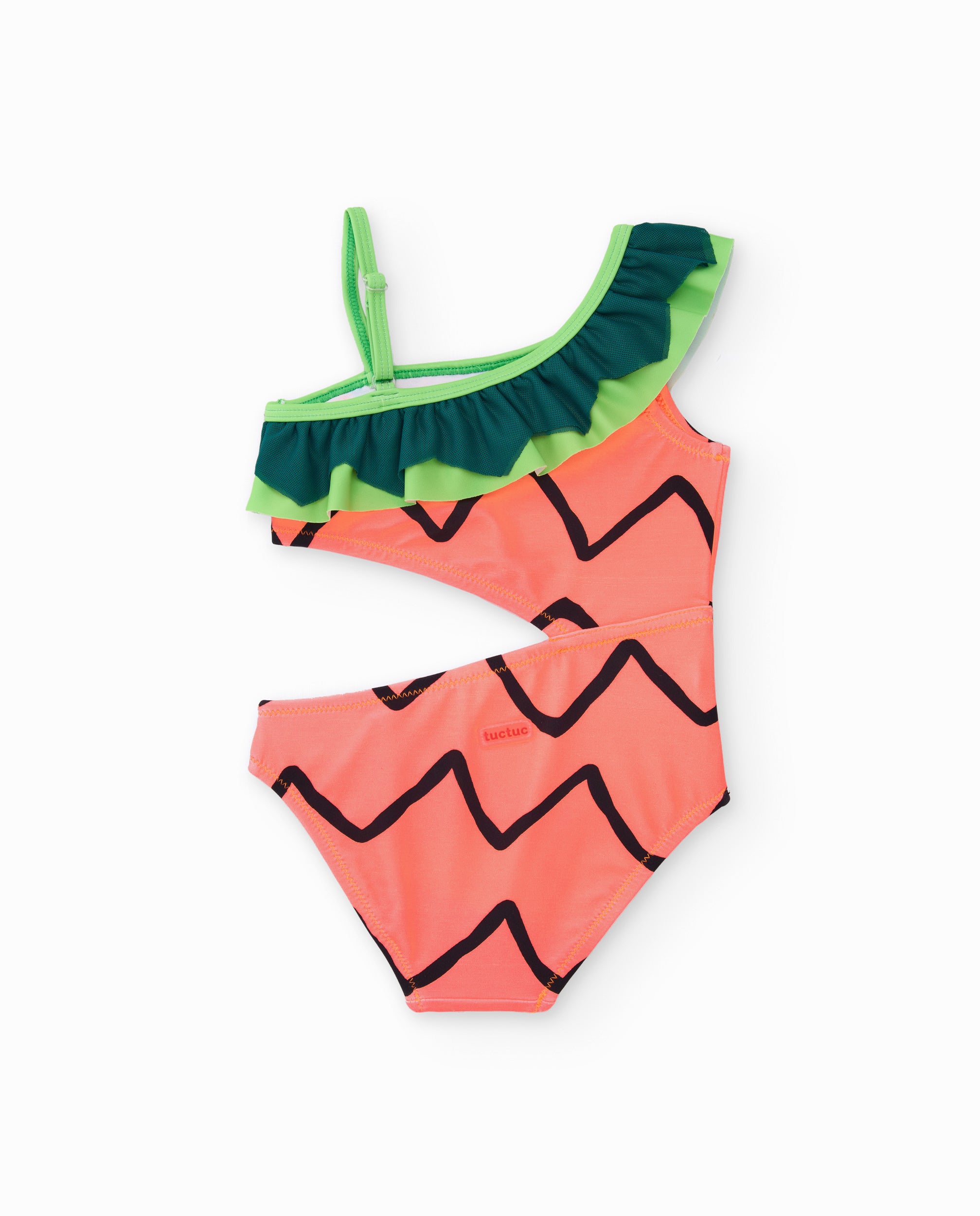 Tuc Tuc costume intero bambina arancione con volant