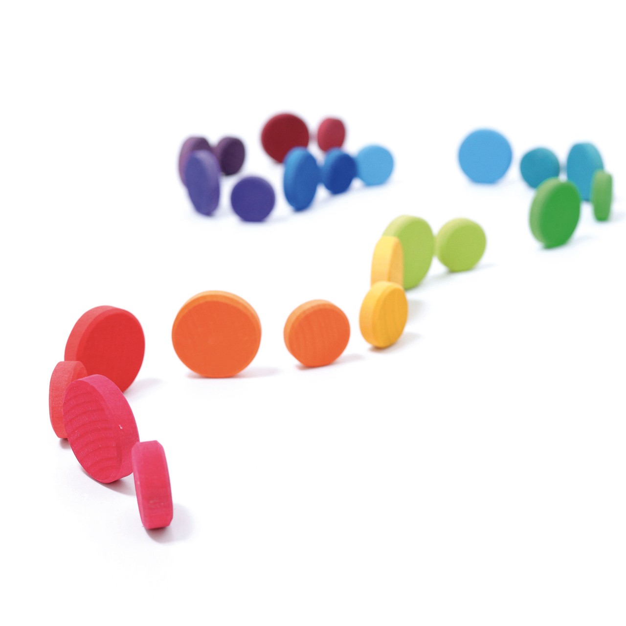 Grimm's Wooden Coins Rainbow monete legno 24 pezzi acero