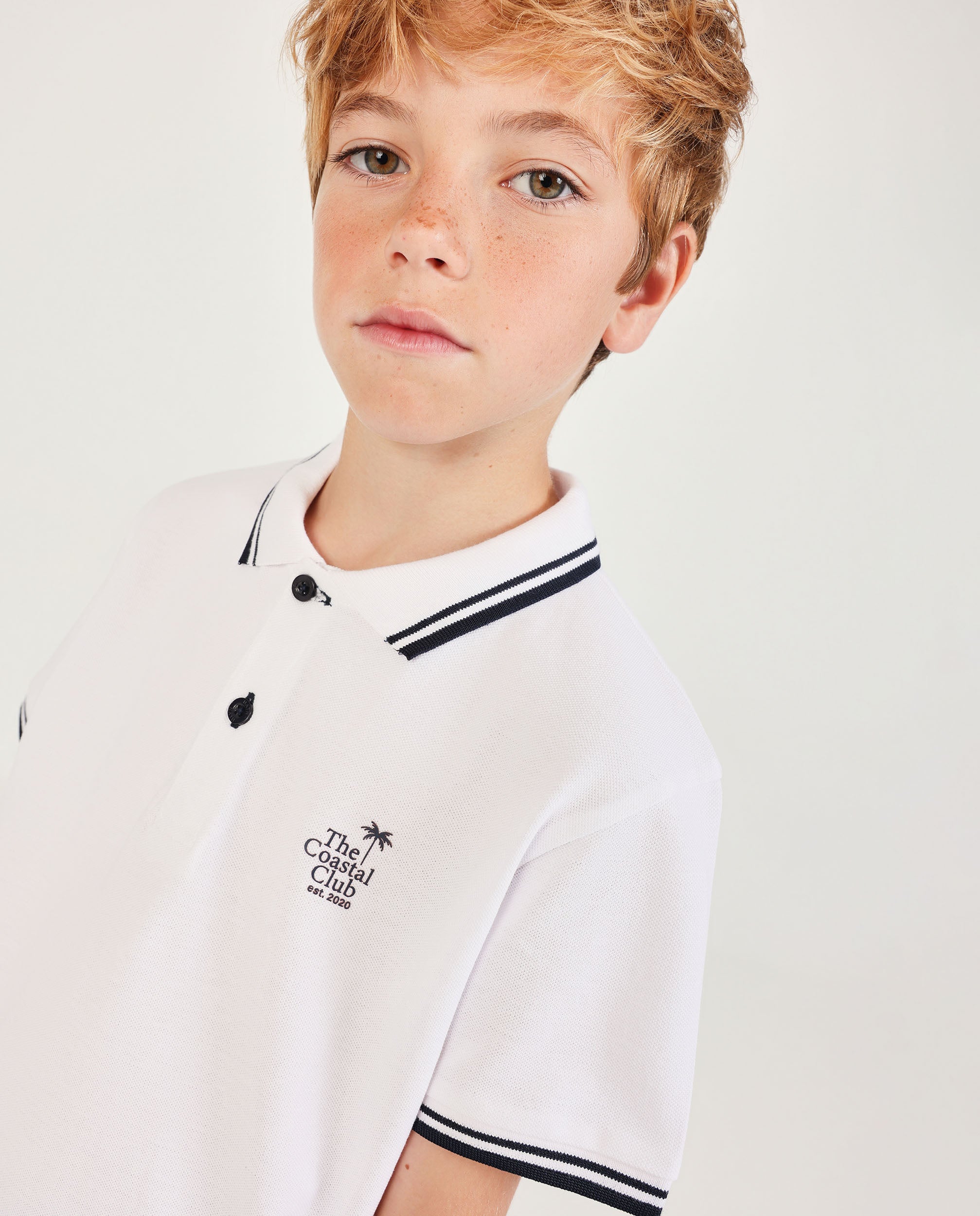 Tuc Tuc polo bambino bianco cotone ricamo
