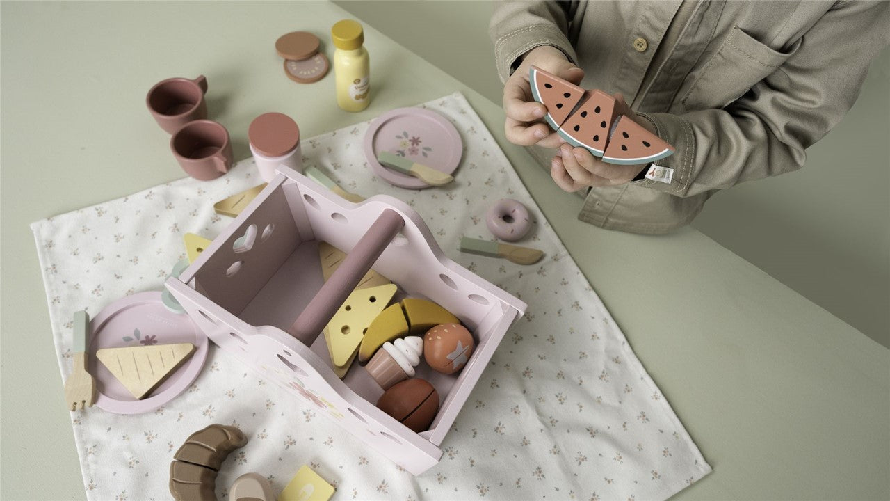 Little Dutch Set Picnic Gioco Legno 31 Pezzi Rosa 3 Anni