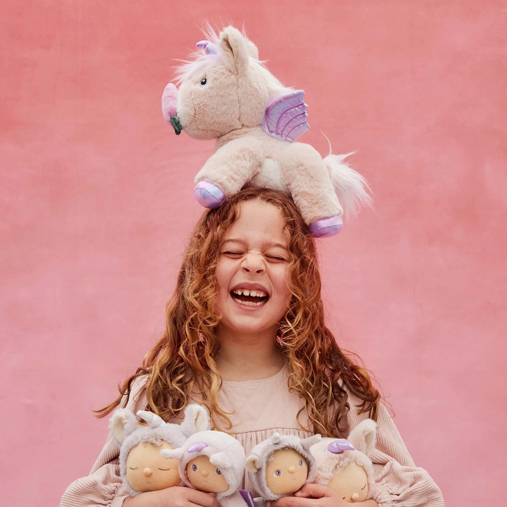 OlliElla Dinkum Unicorn Shimmer peluche rosa