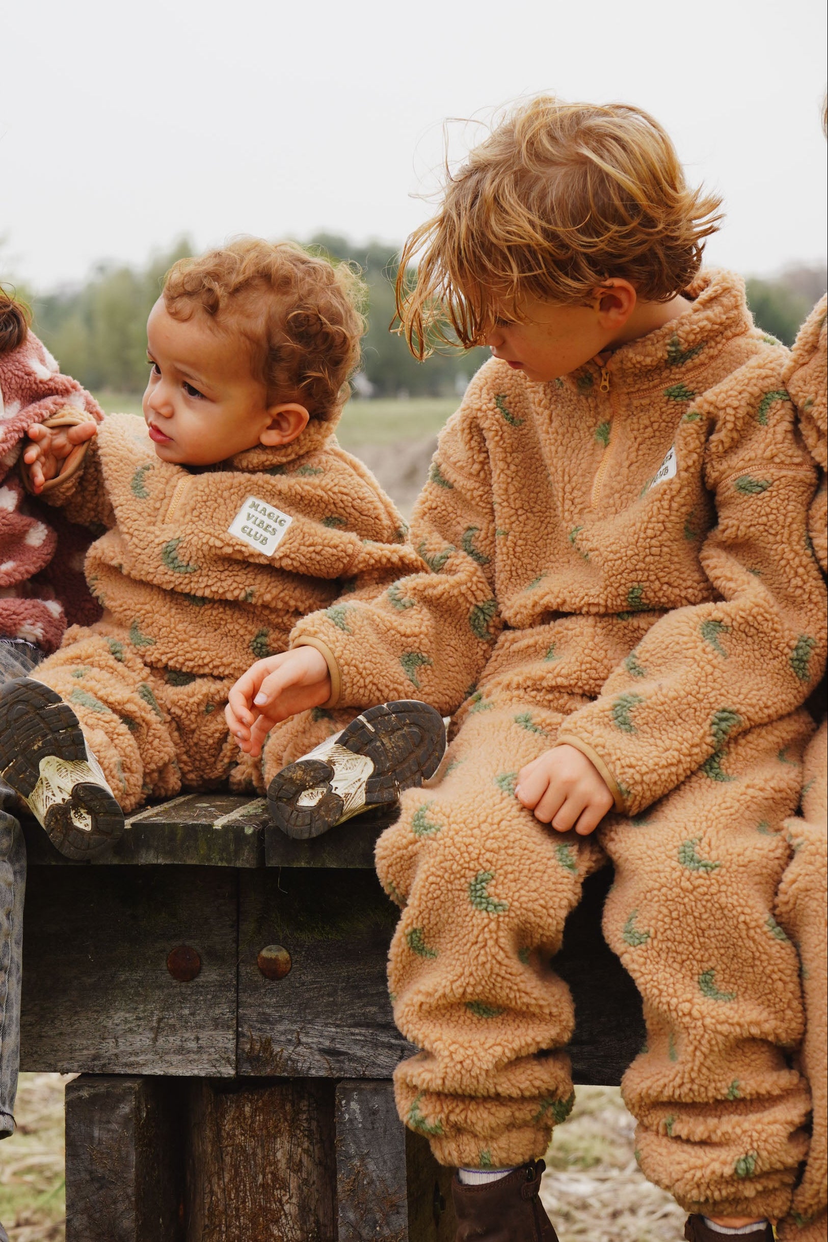 Ella and Rapha Teddy Moon pantaloni bambino beige invernali