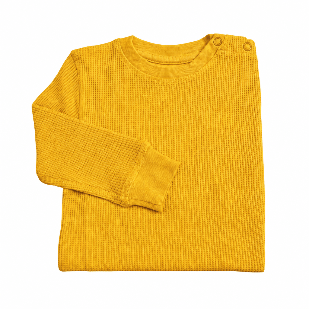 Slugs & Snails Waffle Maglia Senape 5-6 Anni Cotone