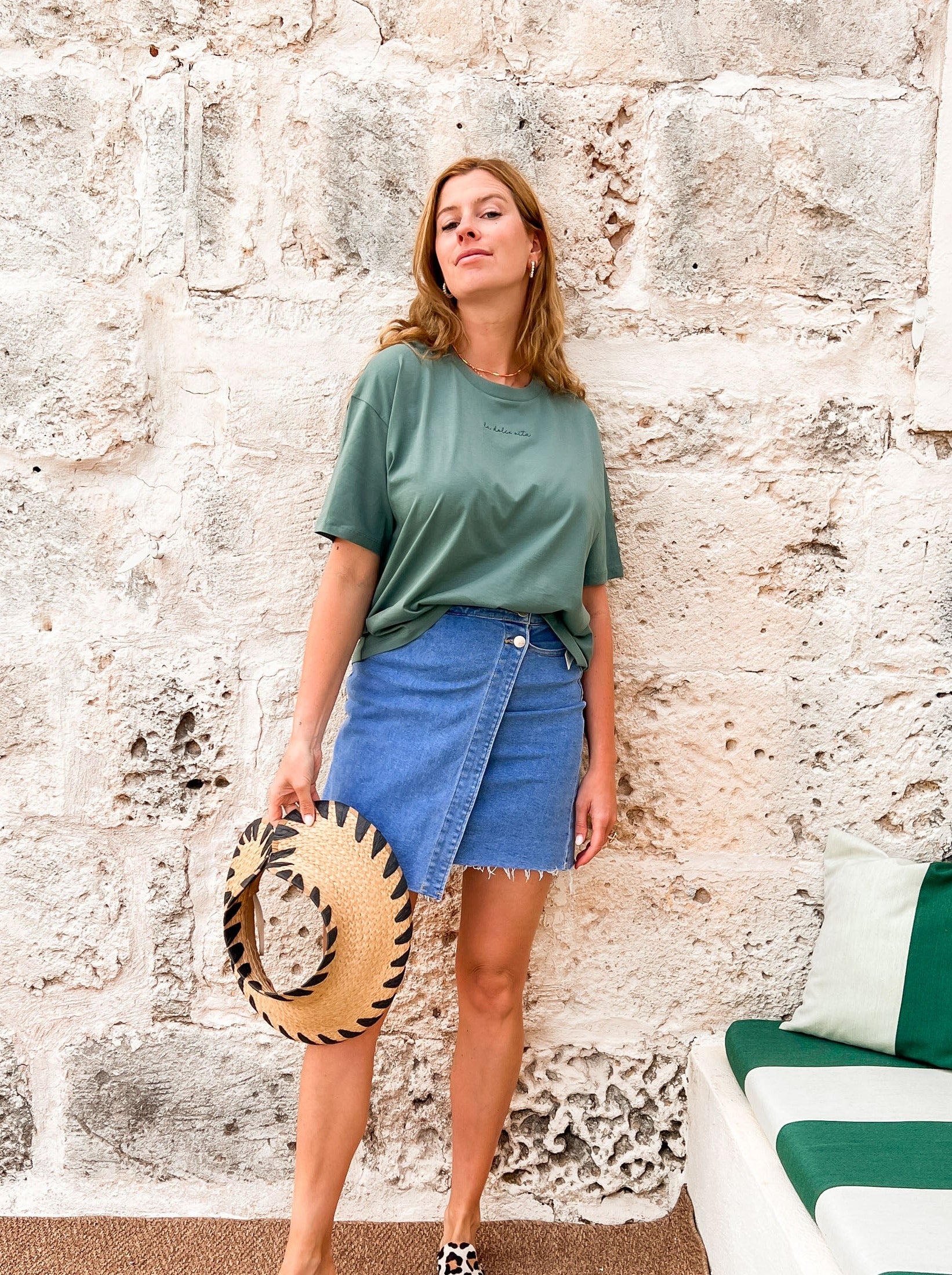 Ella and Rapha Dolce Vita t-shirt verde cotone biologico