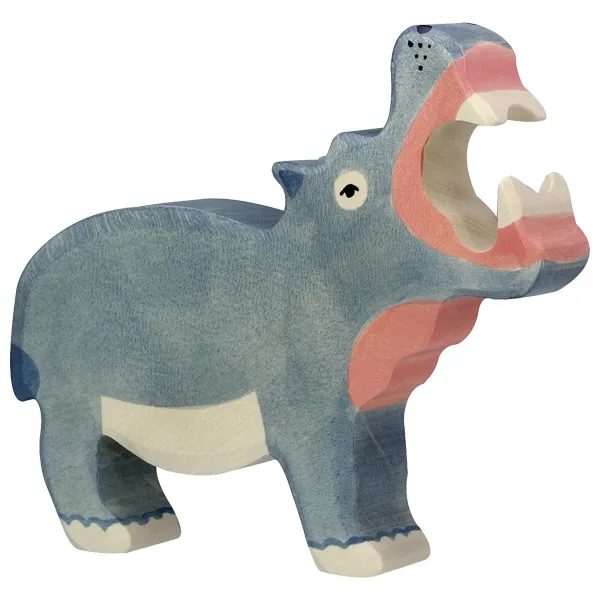 Holztiger Ippopotamo Grande figura legno 18 cm