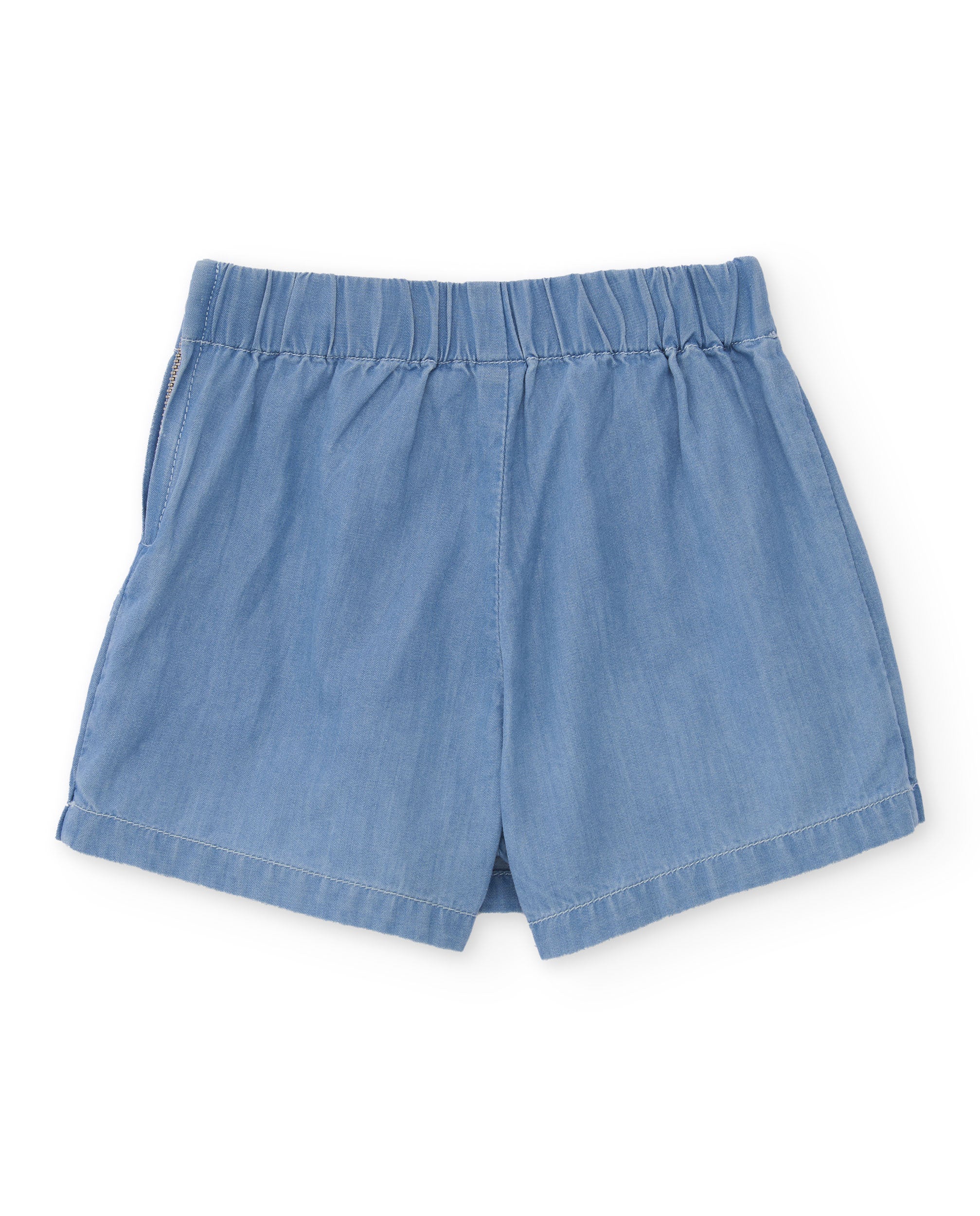 Tuc tuc gonna pantalonetto denim bambina blu ricamo marino
