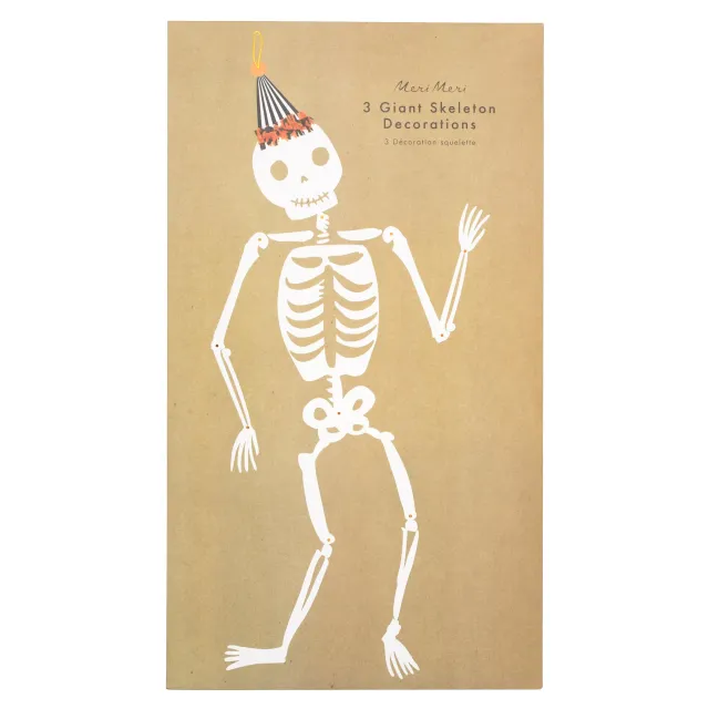 Meri Meri Scheletri XL decorazioni Halloween 3 pezzi