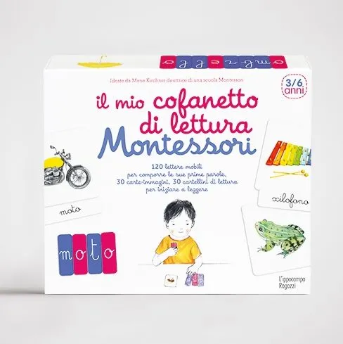 L’Ippocampo Montessori cofanetto lettura lettere mobili 3 anni
