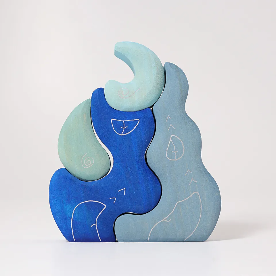Grimm's Casa Luna costruzioni legno 4 pezzi blu