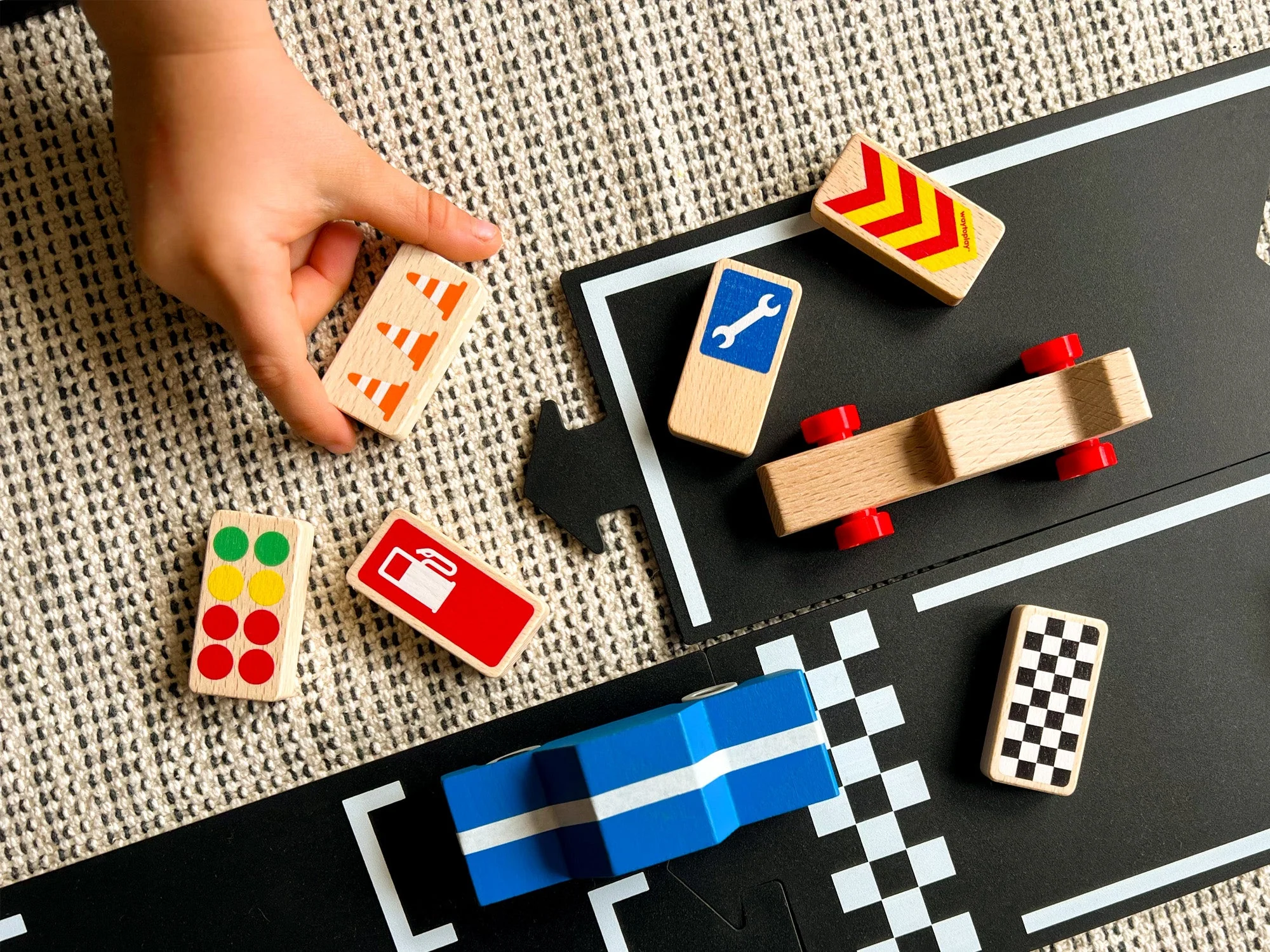 Waytoplay Race segnali stradali legno 8 pezzi pista