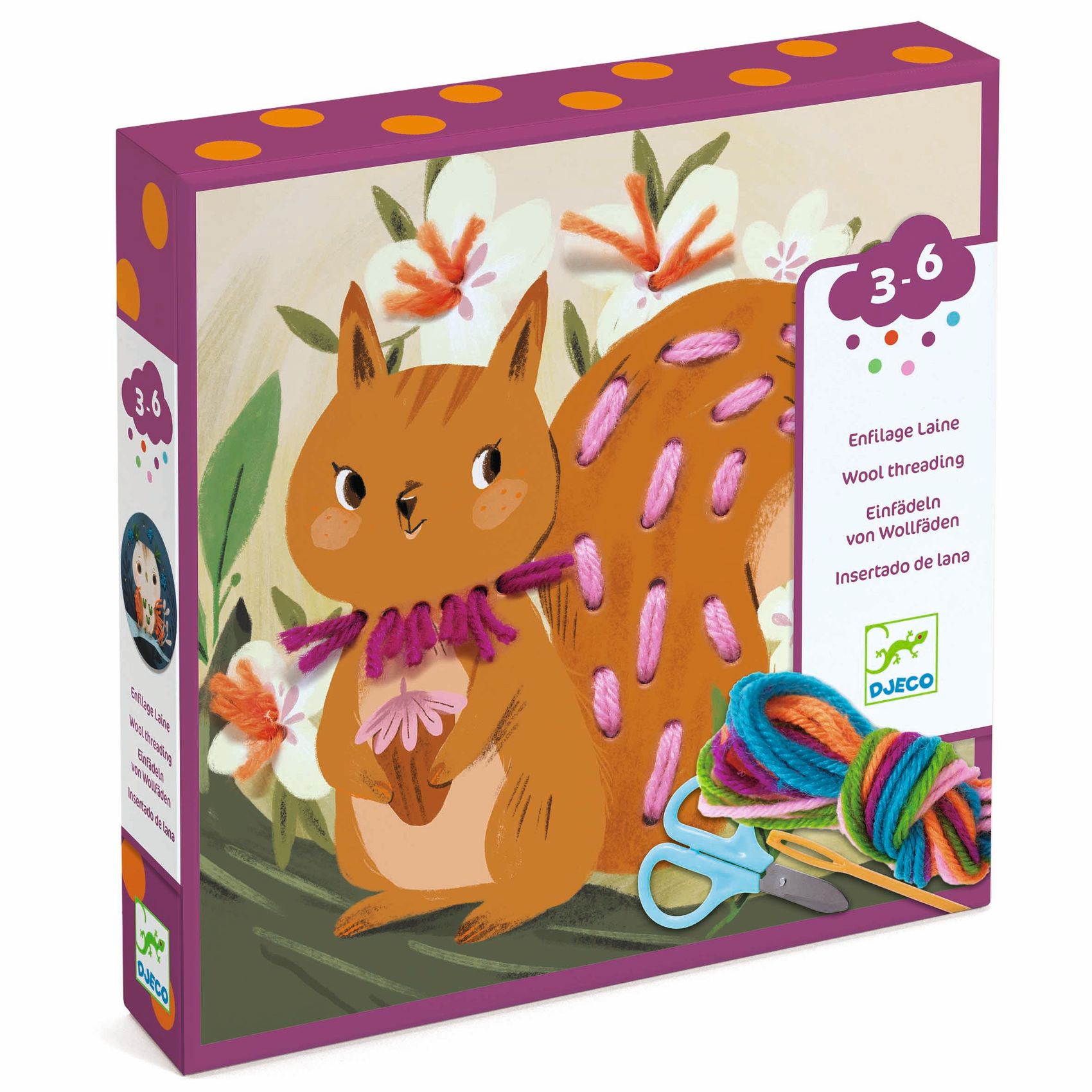 Djeco Primo ricamo kit ricamo bambini 4 quadri dai 3 anni