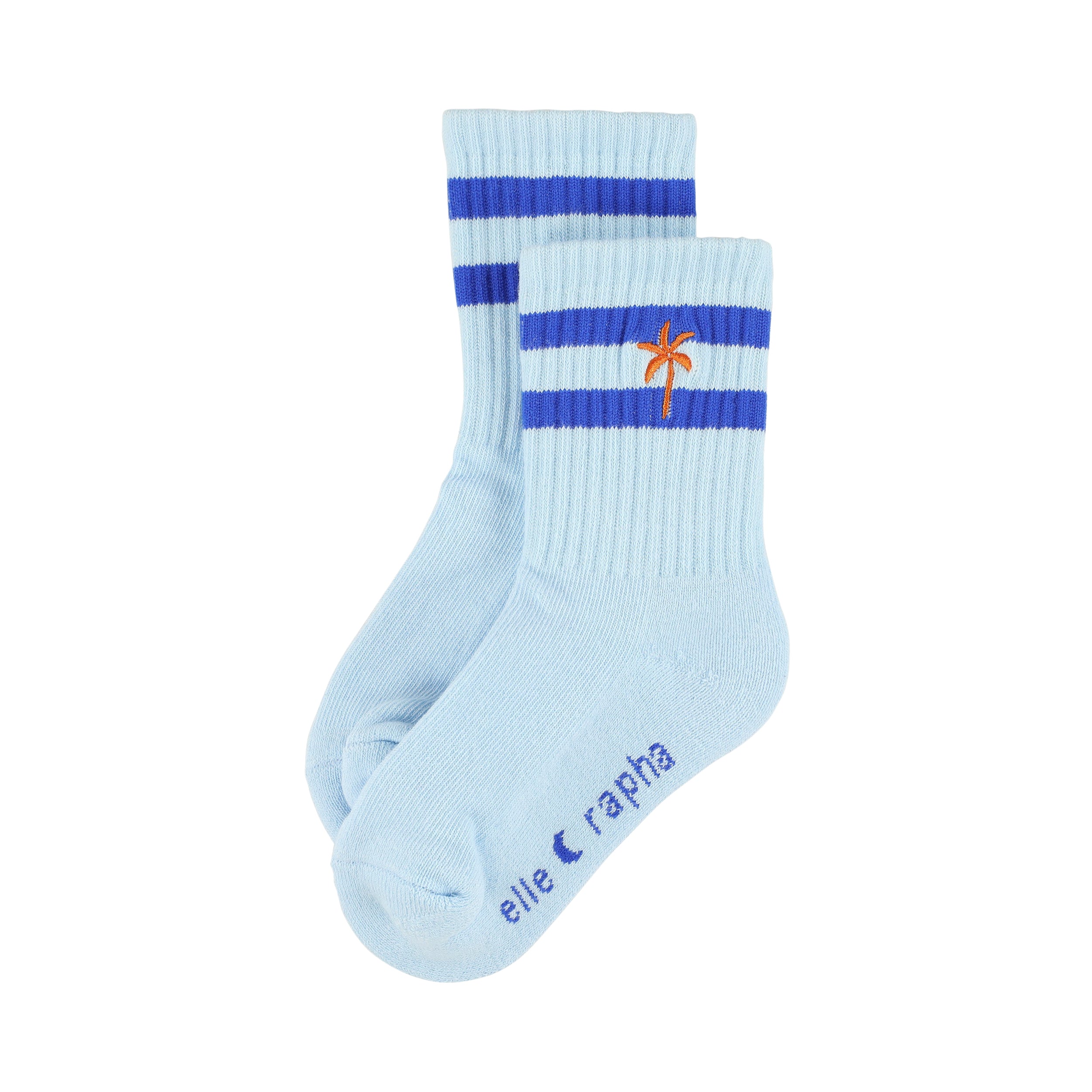 Ella and Rapha Palmtree calzini bambino blu cotone