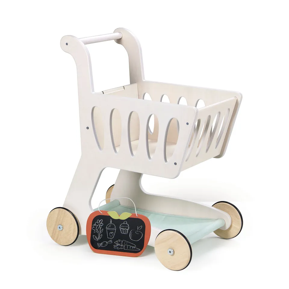 Tender Leaf Carrello Spesa giocattolo legno bianco con lavagna