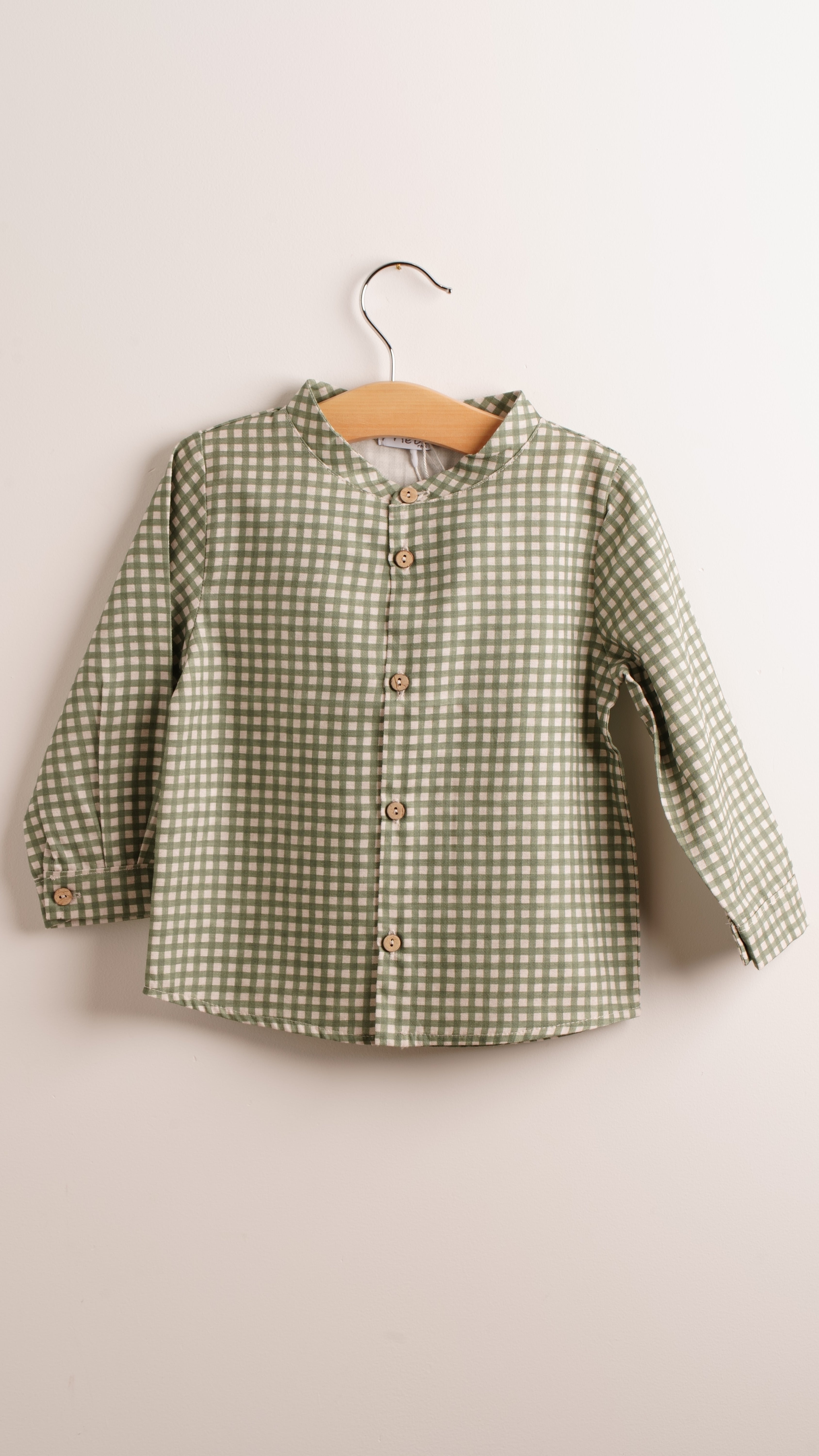 Mebi camicia bambino quadri verdi cotone manica lunga