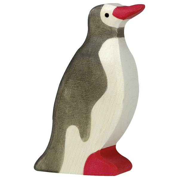 Holztiger Pinguino Imperatore figura legno 8 cm