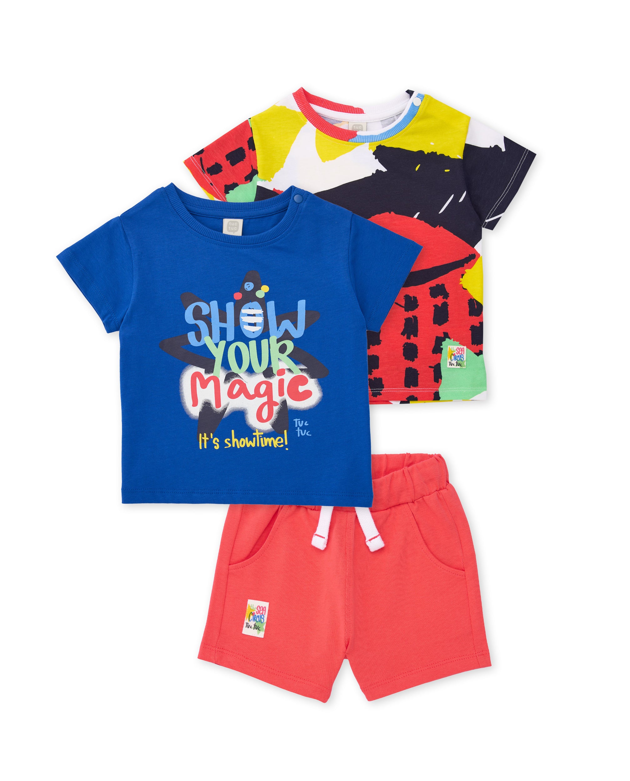 Tuc Tuc Completo Bimbo 3 Pezzi Blu con Pantaloncini