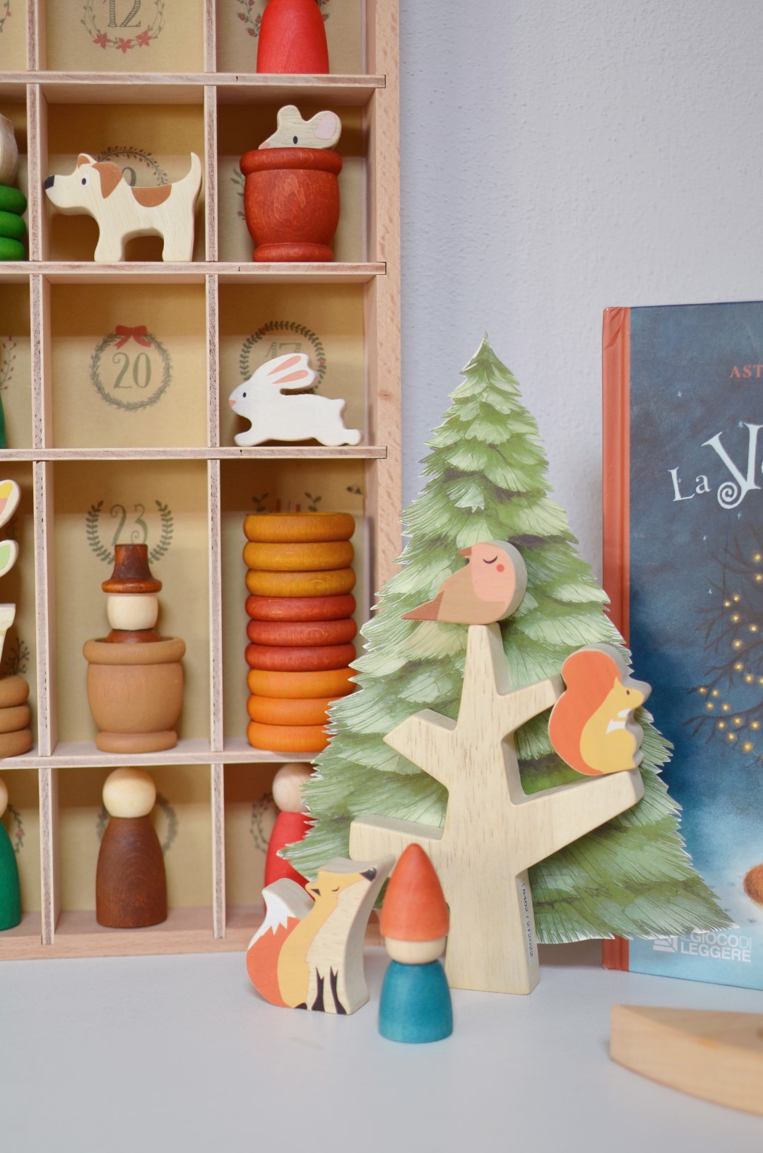 Grapat Tomte Autunno calendario avvento legno