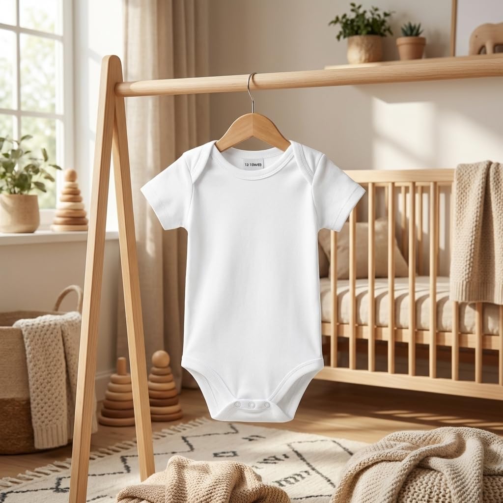 Babidu Bambù body neonato bianco 9 mesi maniche corte