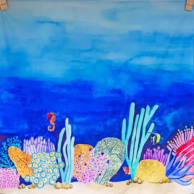 Wonderie Coral Reef Telo Gioco Cotone Bio 100 cm
