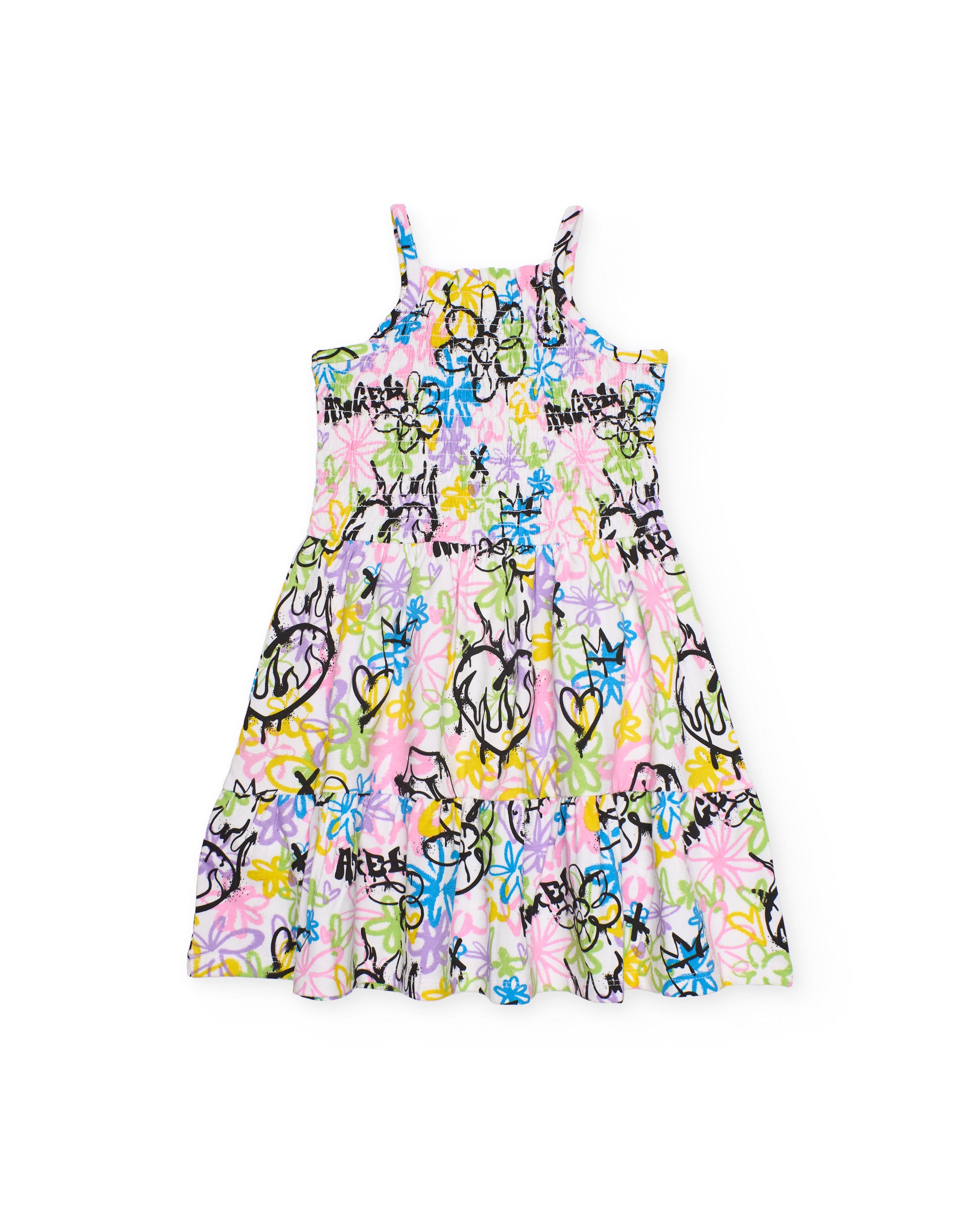 Tuc Tuc vestito bambina graffiti bianco fiori