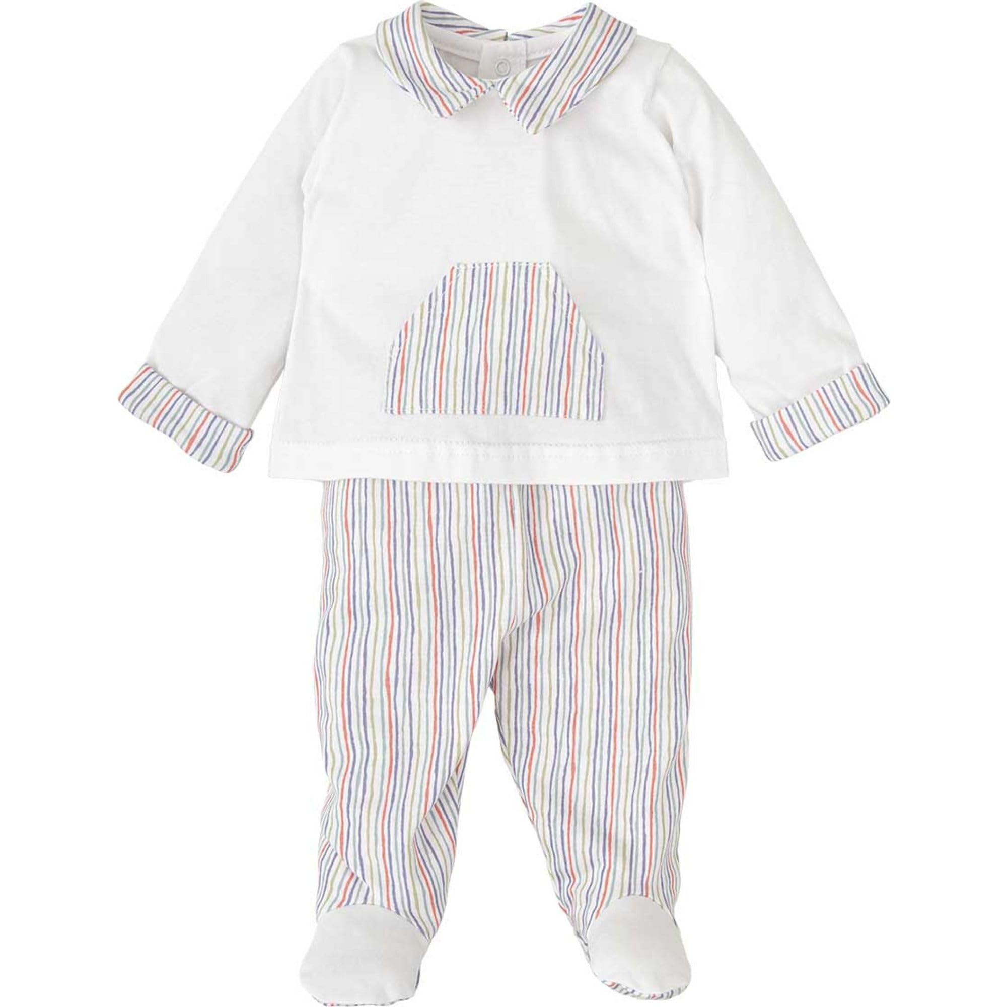 Babidu Tutina Neonato Cotone Rig scored Maniche Lunghe