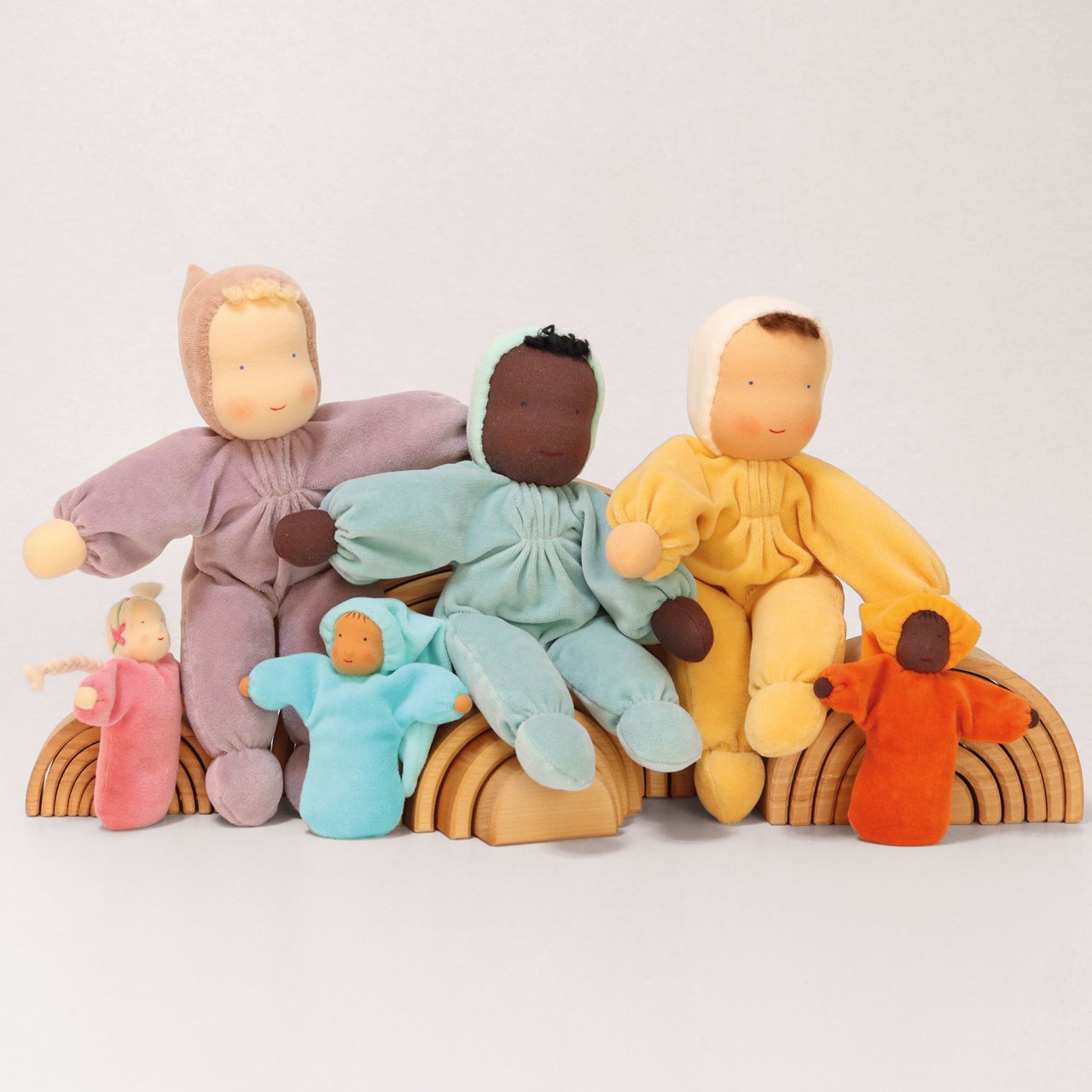 Grimm's Baby bambola Waldorf lilla 30 cm cotone