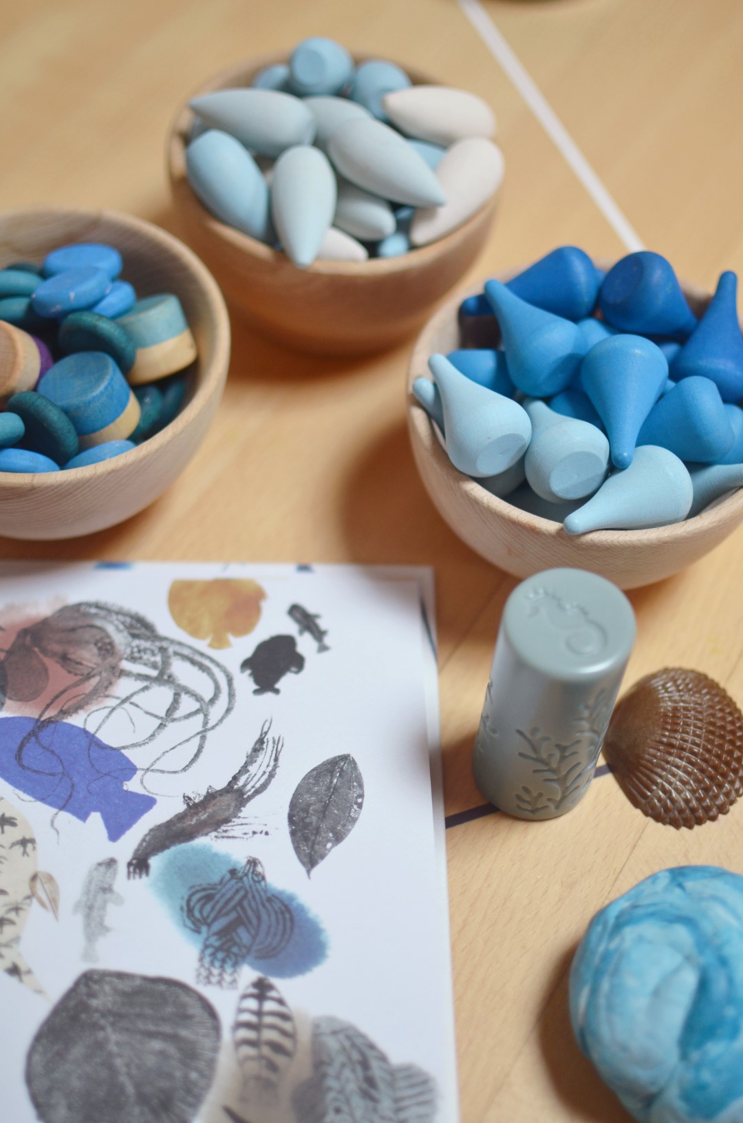 PlayKitBaboo La forma del mare kit collage e playdough