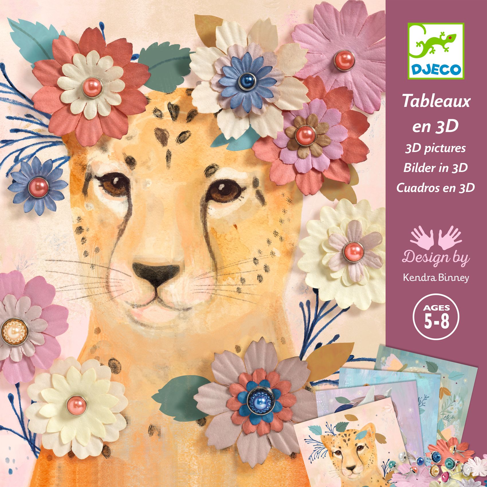 Djeco Floral Wreaths kit creativo 4 quadri