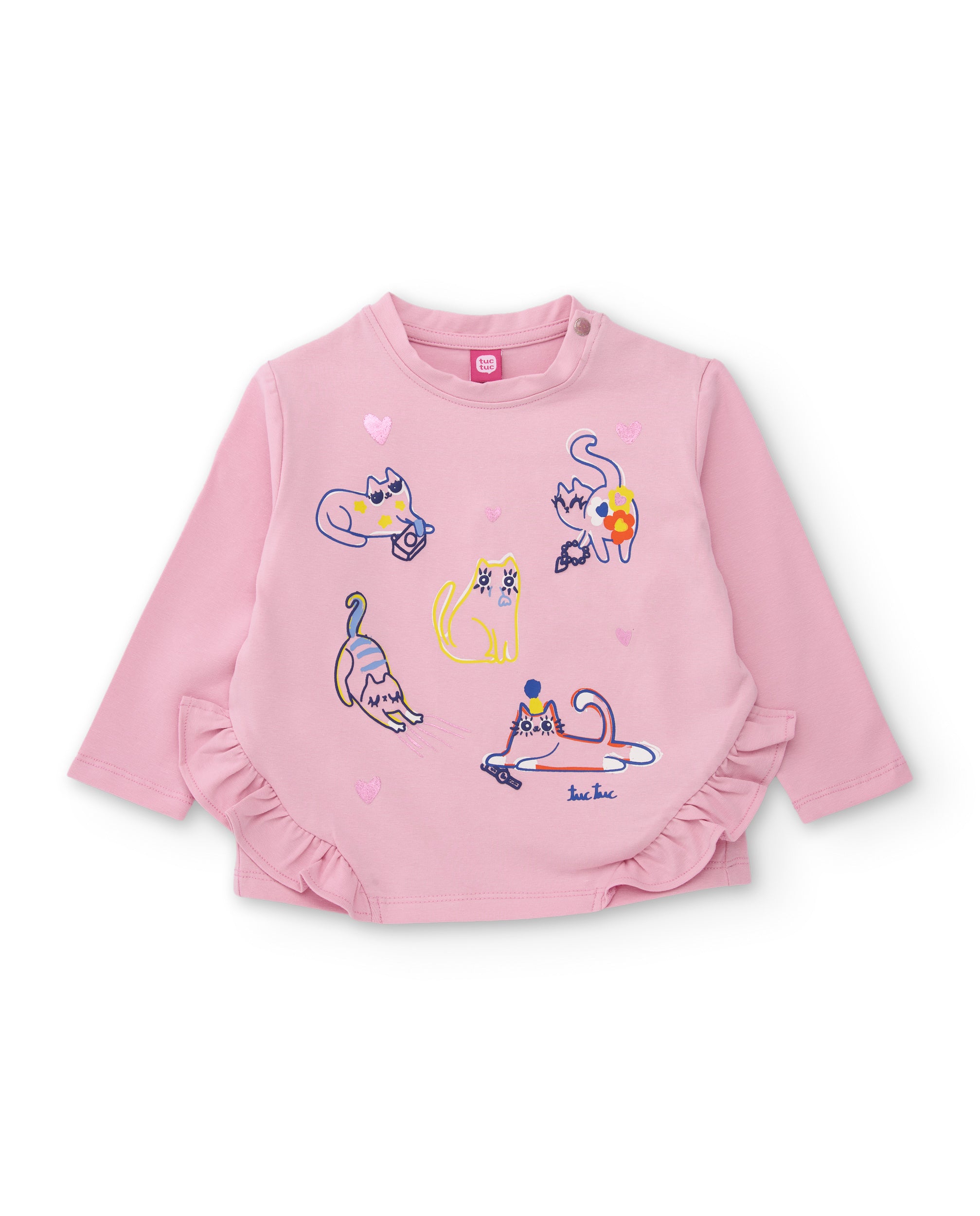 Tuc Tuc Meow Meow maglia bambina gatto rosa chiaro