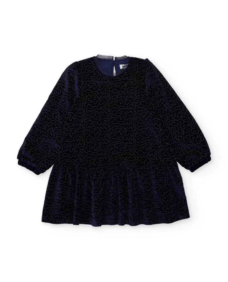 Tuc Tuc vestito bambina blu marino svasato brillante